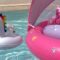 Baby’s adorable pool day in stylish inflatable float | Cute