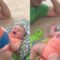 Dad’s Hilarious Beach Ball Skills Make Baby Burst into Laughter | Adorable