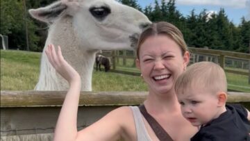 Llama-Chooses-Moms-Hair-Over-Cake-at-Birthday-Farm-Party.jpg